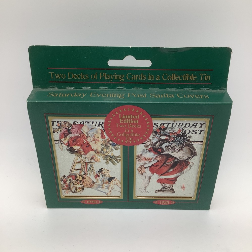 Saturday Evening Post Santa Claus Playing Cards Collectible Tin Limited‎ Edition